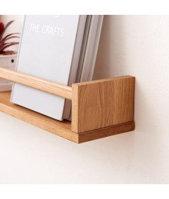 TREOAKWIS Półka Ścienna na Książki Wisząca Drewniana z Litego Dębu 60 cm