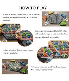 Triggle Strategiczna Gra Planszowa Trójkąty Gumki 3D Gra Łamigłówki Pionki
