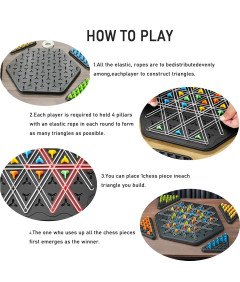 Triggle Strategiczna Gra Planszowa Trójkąty Gumki 3D Gra Łamigłówki Pionki