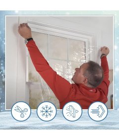 Folia Termoizolacyjna na Okno Szybę Zimowa 1,6 x 5 m Przezroczysta