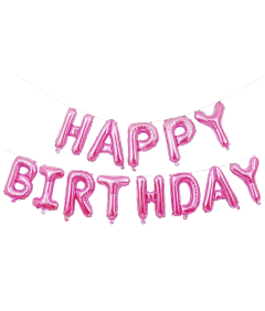 Balony Urodzinowe Baner Urodzinowy Happy Birthday Foliowe Różowe