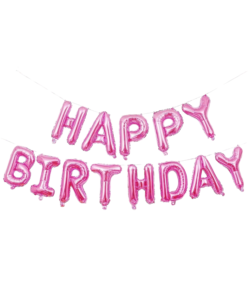 Balony Urodzinowe Baner Urodzinowy Happy Birthday Foliowe Różowe