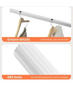 Suszarka na Pranie Ścienna Składany 7 Drążków Wieszak na Ubrania Biała