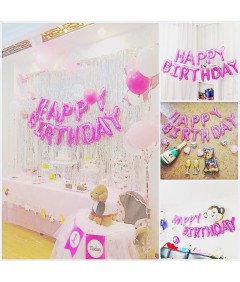Balony Urodzinowe Baner Urodzinowy Happy Birthday Foliowe Różowe