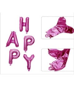 Balony Urodzinowe Baner Urodzinowy Happy Birthday Foliowe Różowe