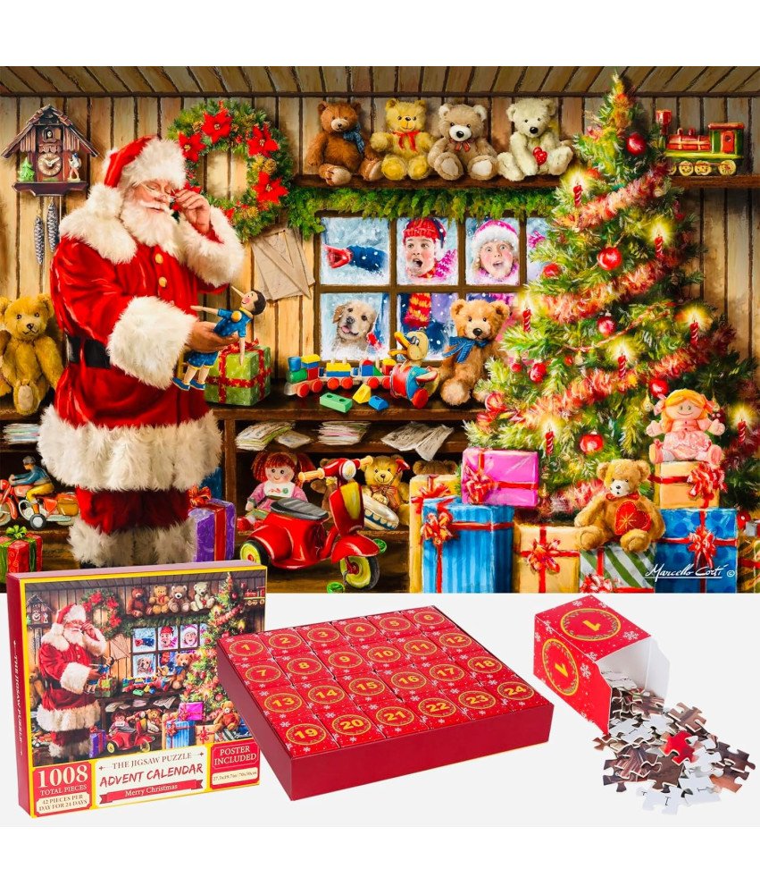 Kalendarz adwentowy Puzzle 1008 elementów 24 dni na Boże Narodzenie 70x50cm