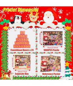 Kalendarz adwentowy Puzzle 1008 elementów 24 dni na Boże Narodzenie 70x50cm