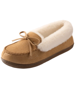 RockDove Damskie Kapcie Zimowe Mokasyny Wkładane z Futerkiem Brązowe 40 EU