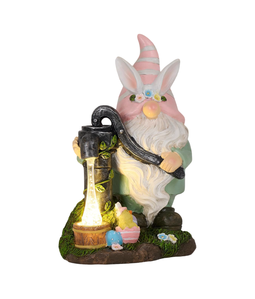 Krasnal Ogrodowy Lampa Solarna Ogrodowa Figurka Rzeźba Skrzat z Żywicy