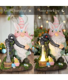 Krasnal Ogrodowy Lampa Solarna Ogrodowa Figurka Rzeźba Skrzat z Żywicy