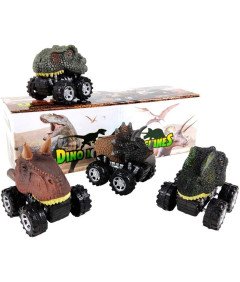 Auta Dinozaury Samochody Autka Szybkie Zestaw 4 Sztuki z Napędem Naciągiem