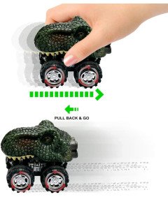 Auta Dinozaury Samochody Autka Szybkie Zestaw 4 Sztuki z Napędem Naciągiem