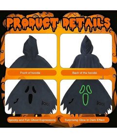 Dziecięcy Kostium Ducha na Halloween Przebranie Strój Duch Czarny M