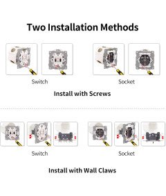 Gnizado z Włącznikiem w Podwójnej Ramce Gniazdko Włącznik Światła Białe