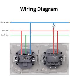 Gnizado z Włącznikiem w Podwójnej Ramce Gniazdko Włącznik Światła Białe