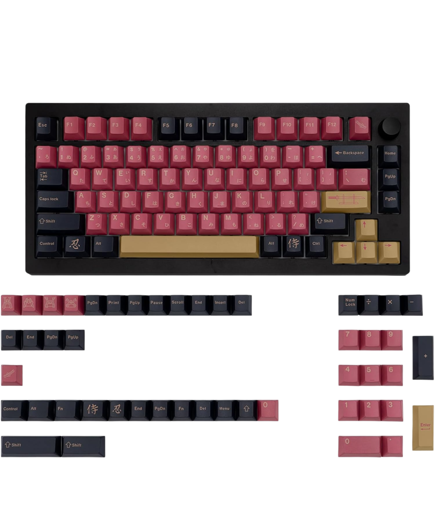 Naklejki na Klawiaturę QWERTY Nakładki Klawiszy 129 Elementów Motyw Japonii