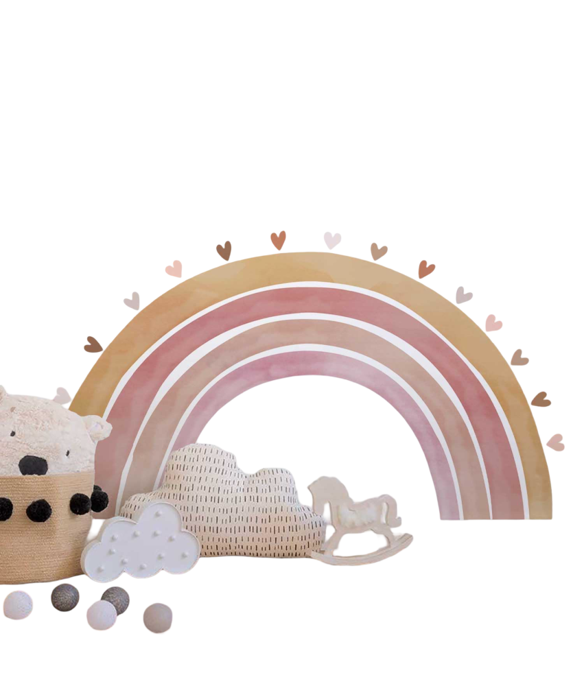 Naklejki Ścienne z Tkaniny Duża Tęcza 160x85cm Dekoracja Pokoju Dziecięcego