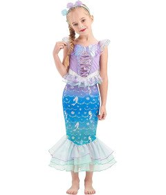 Kostium Syrenki Przebranie Strój na Karnawał Halloween Dziewczynki 140 cm