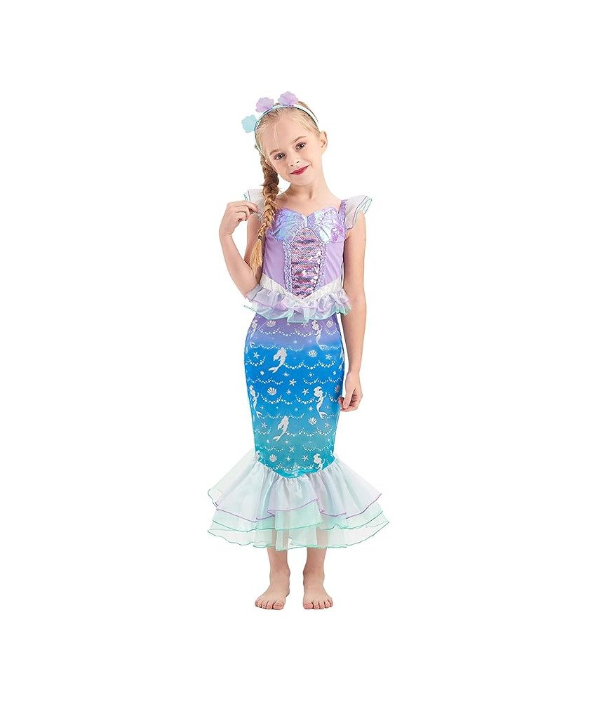Kostium Syrenki Przebranie Strój na Karnawał Halloween Dziewczynki 140 cm
