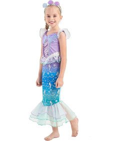 Kostium Syrenki Przebranie Strój na Karnawał Halloween Dziewczynki 140 cm