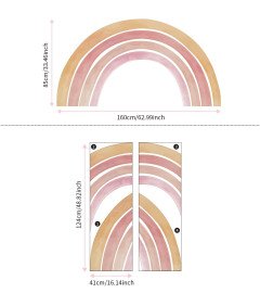 Naklejki Ścienne z Tkaniny Duża Tęcza 160x85cm Dekoracja Pokoju Dziecięcego