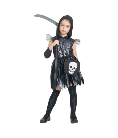 Strój Przebranie Kostium Żniwiarza Kosiarza dla Dziewczynek Halloween 7-8 L