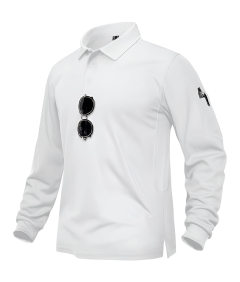 Męska Koszulka Polo Długi Rękaw do Golfa Taktyczna Stylowa Lekka Biała XL