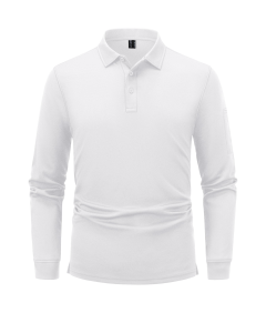 Męska Koszulka Polo Długi Rękaw do Golfa Taktyczna Stylowa Lekka Biała 3XL