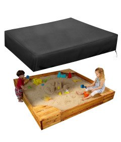 Plandeka Pokrowiec Ochronny na Piaskownicę Wodoszczelna Czarna 180x180 cm