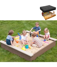 Plandeka Pokrowiec Ochronny na Piaskownicę Wodoszczelna Czarna 180x180 cm