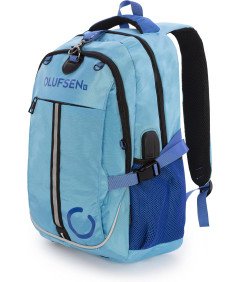 Plecak Dziecięcy Odpinana Siatka na Piłki Kaski Port USB Sportowy Niebieski