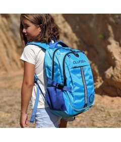 Plecak Dziecięcy Odpinana Siatka na Piłki Kaski Port USB Sportowy Niebieski