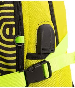 Plecak Dziecięcy Odpinana Siatka na Piłki Kaski Port USB Sportowy Żółty