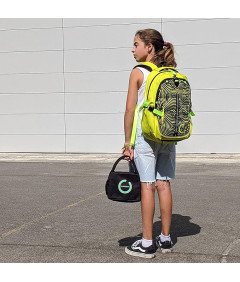 Plecak Dziecięcy Odpinana Siatka na Piłki Kaski Port USB Sportowy Żółty