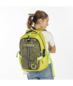 Plecak Dziecięcy Odpinana Siatka na Piłki Kaski Port USB Sportowy Żółty