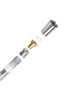 Wąż Prysznicowy PCV Gumowy Elastyczny Anty Skrętowy Gładki 1/2' Srebrny 2 m