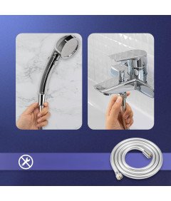 Wąż Prysznicowy PCV Gumowy Elastyczny Anty Skrętowy Gładki 1/2' Srebrny 2 m