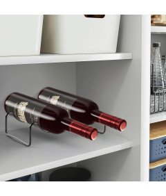 Metalowy Stojak Na 2 Wina Butelki Na Półkę Regał Minimalistyczny Czarny