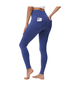Damskie Legginsty 3/4 do Jogi Ćwiczeń Sportowe Wysoki Stan Granatowe S