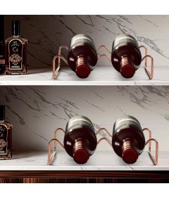 TONLEA Stojala za vino roza zlato 2 kosa 6cm x 23,5cm x 14cm