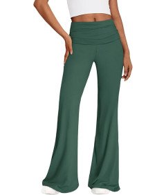 REORIA Spodnie Damskie Legginsy Eleganckie Szerokie Nogawki Zielone XXL