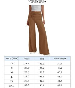 REORIA Spodnie Damskie Legginsy Eleganckie Szerokie Nogawki Zielone XL