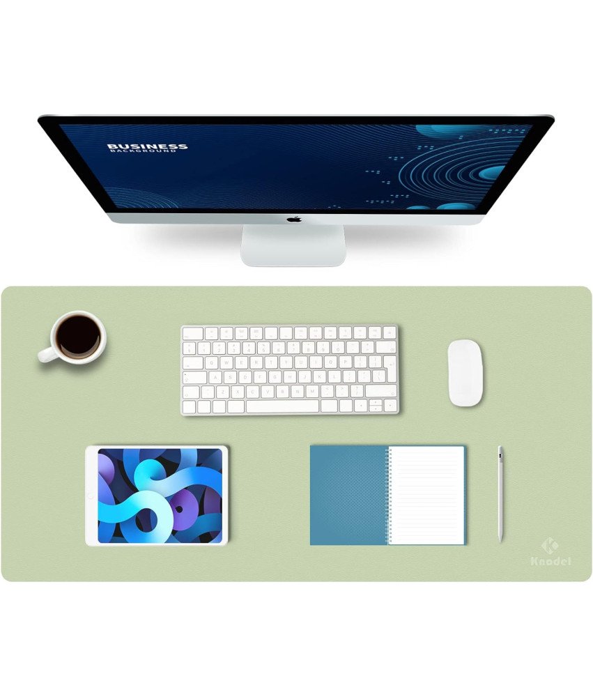 Podkładka na biurko KNODEL jasnozielona skórzana wodoodporna 80x40 cm