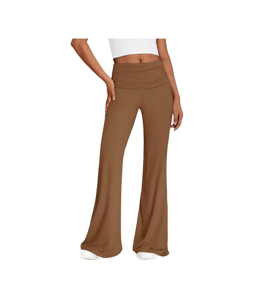 REORIA Spodnie Damskie Legginsy Eleganckie Szerokie Nogawki Brązowe XL