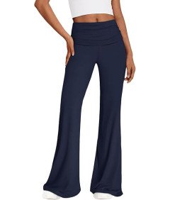 REORIA Spodnie Damskie Legginsy Eleganckie Szerokie Nogawki Granatowe S