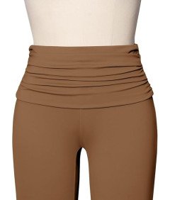 REORIA Spodnie Damskie Legginsy Eleganckie Szerokie Nogawki Brązowe XXL