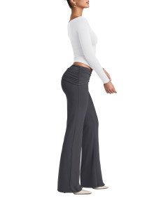 REORIA Spodnie Damskie Legginsy Eleganckie Szerokie Nogawki Szare L