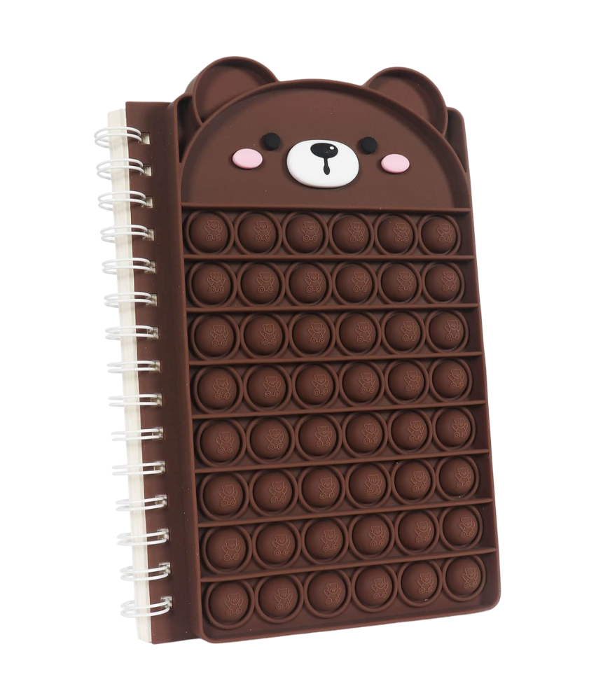 Notatnik Zeszyt Szkolny Fidget Toy Pop It dla Dzieci Brązowy Miś 50 str A5