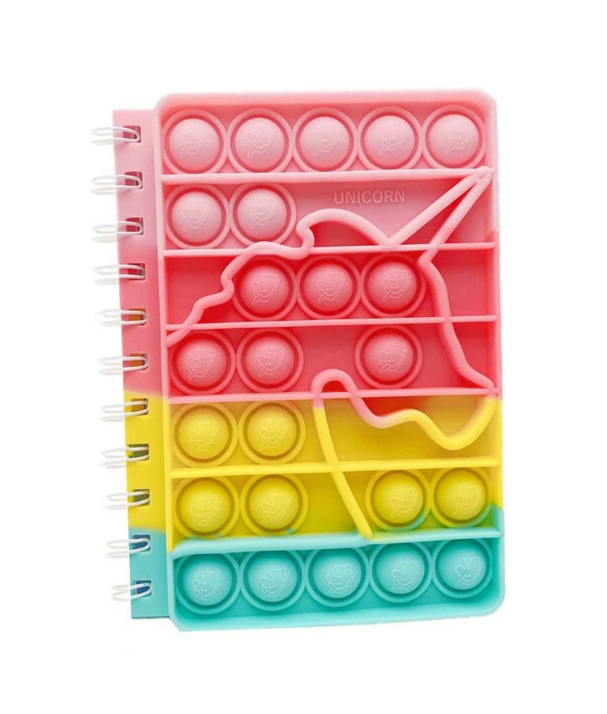 Notatnik Zeszyt Szkolny Fidget Toy Pop It dla Dzieci Jednorożec 50 str A6