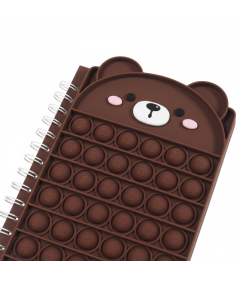 Notatnik Zeszyt Szkolny Fidget Toy Pop It dla Dzieci Brązowy Miś 50 str A5